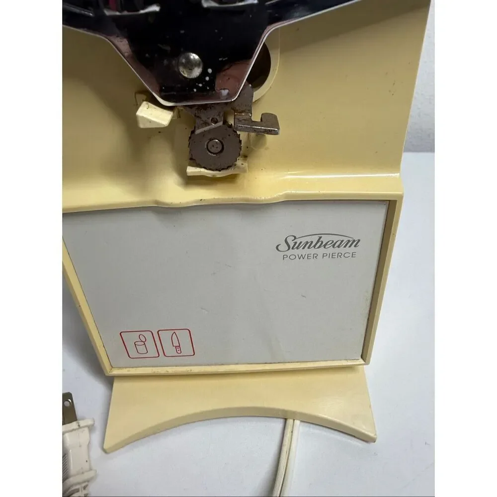 Vintage Sunbeam Automatic Can Opener Knife Sharpener Combo Sunshine Yellow